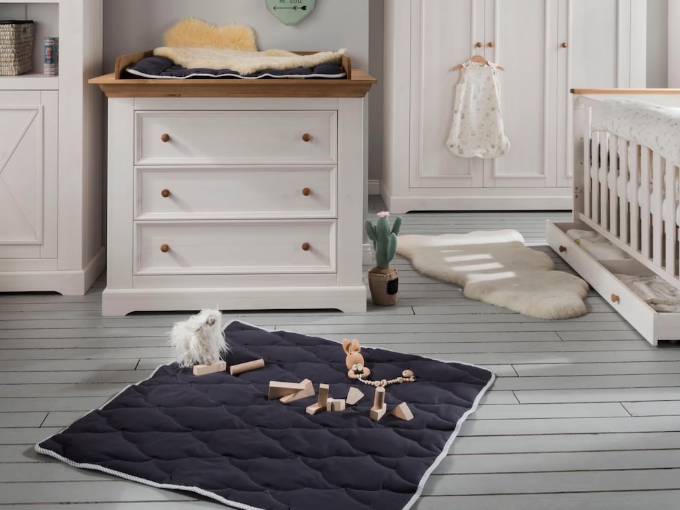 De kruipdeken staat goed in elke babykamer