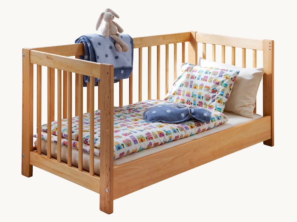 Mit dem Umbau-Set für Babybett Ludus 01 verwandeln Sie das Kinderbett problemlos in ein Kojenbett bzw. Kindersofa