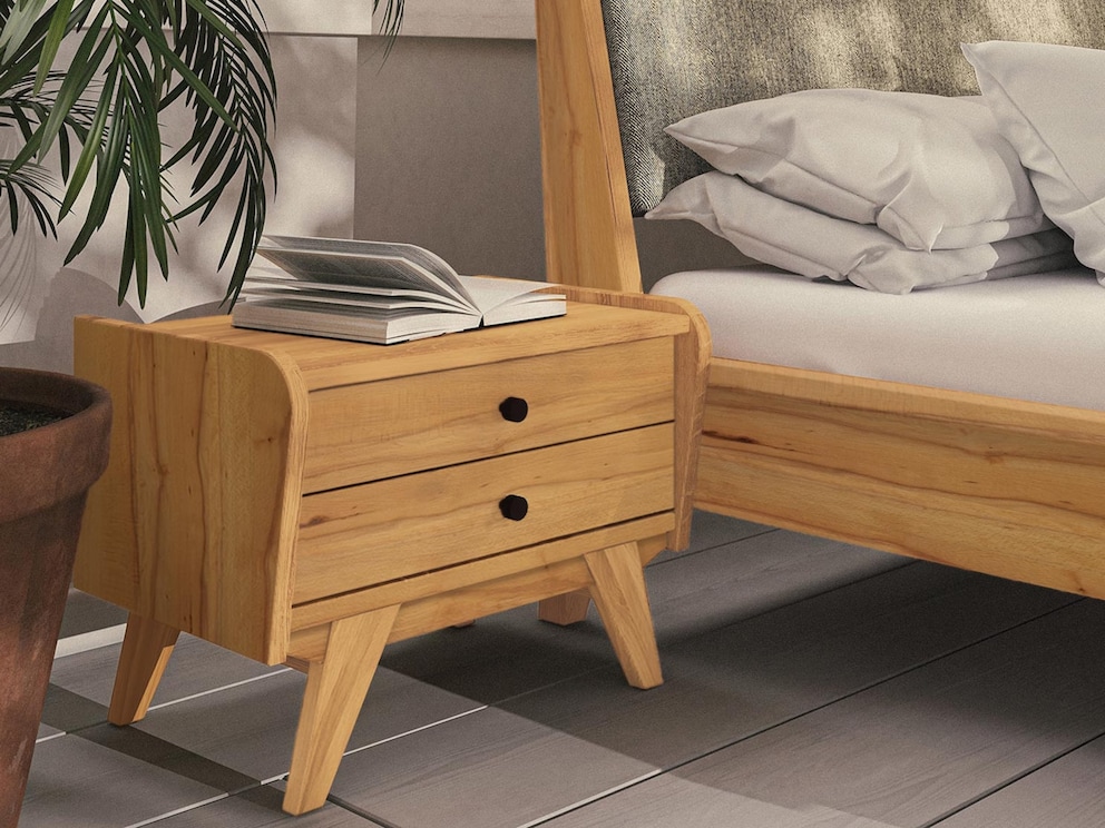 « Lasala » offre 2 tiroirs pratiques - ici en cœur de hêtre