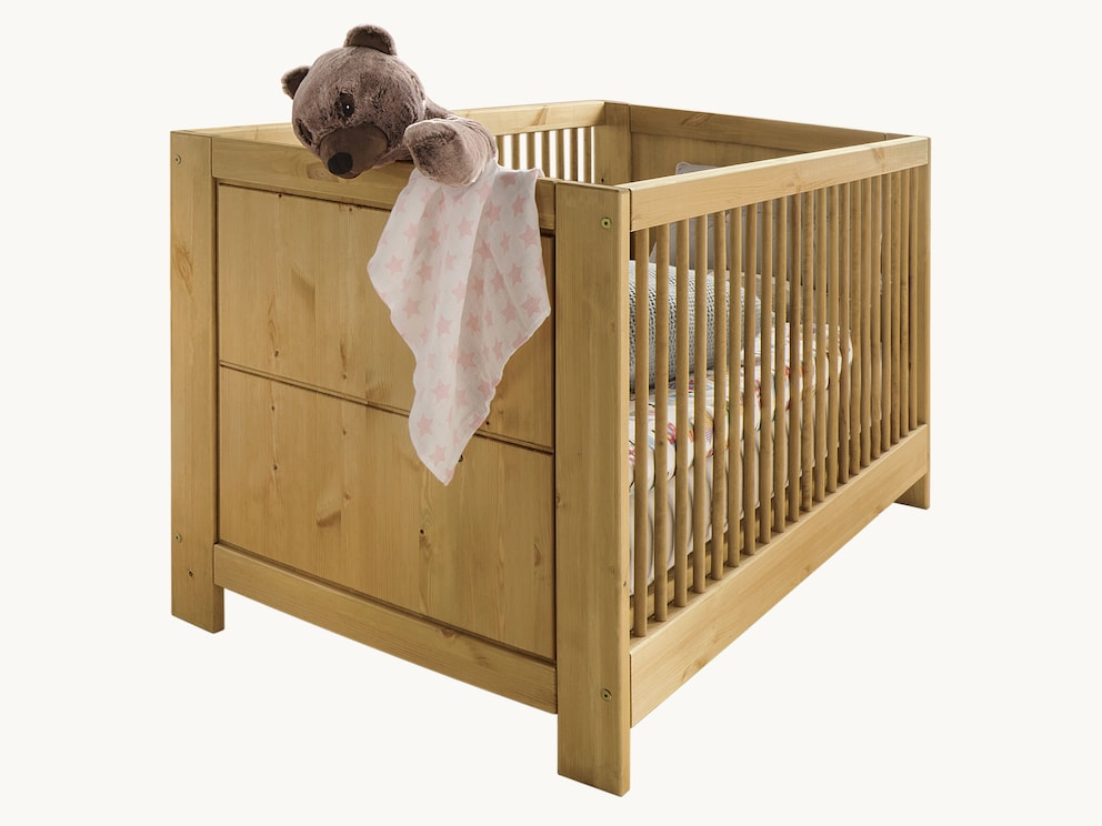 Babybed Piccolino in geolied grenen
