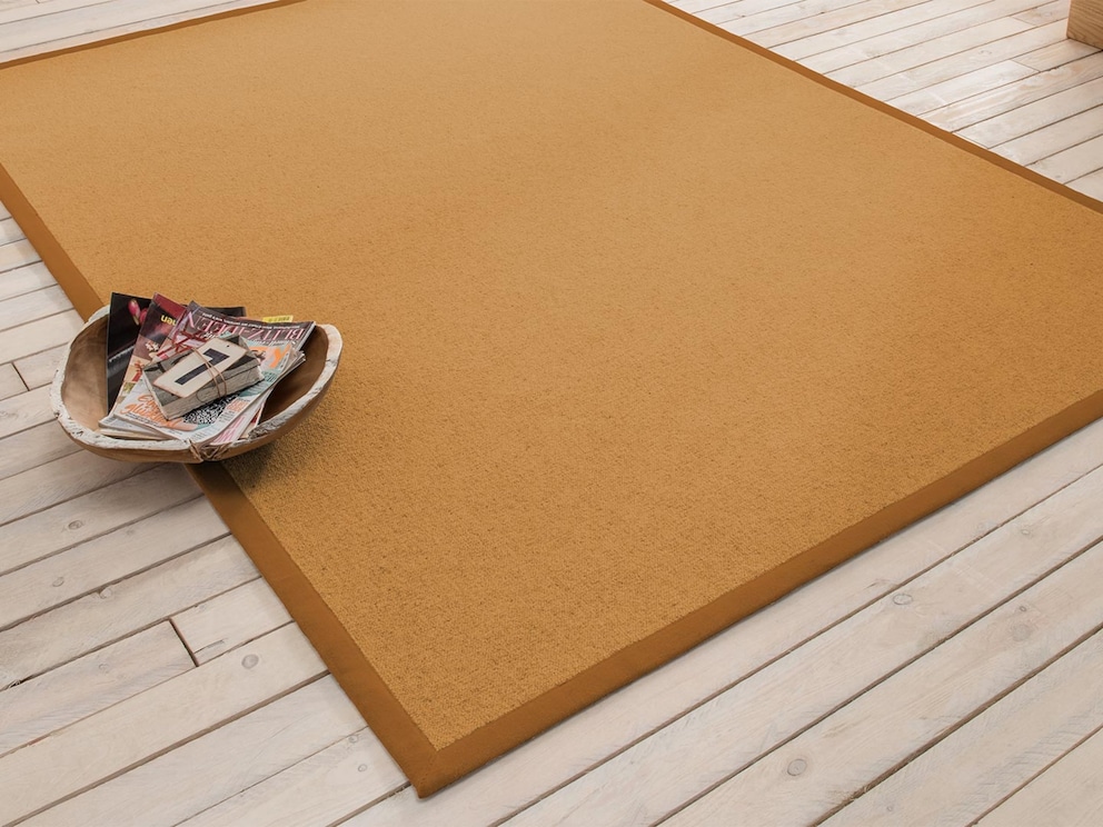 Tapis en laine vierge « Montares » en jaune