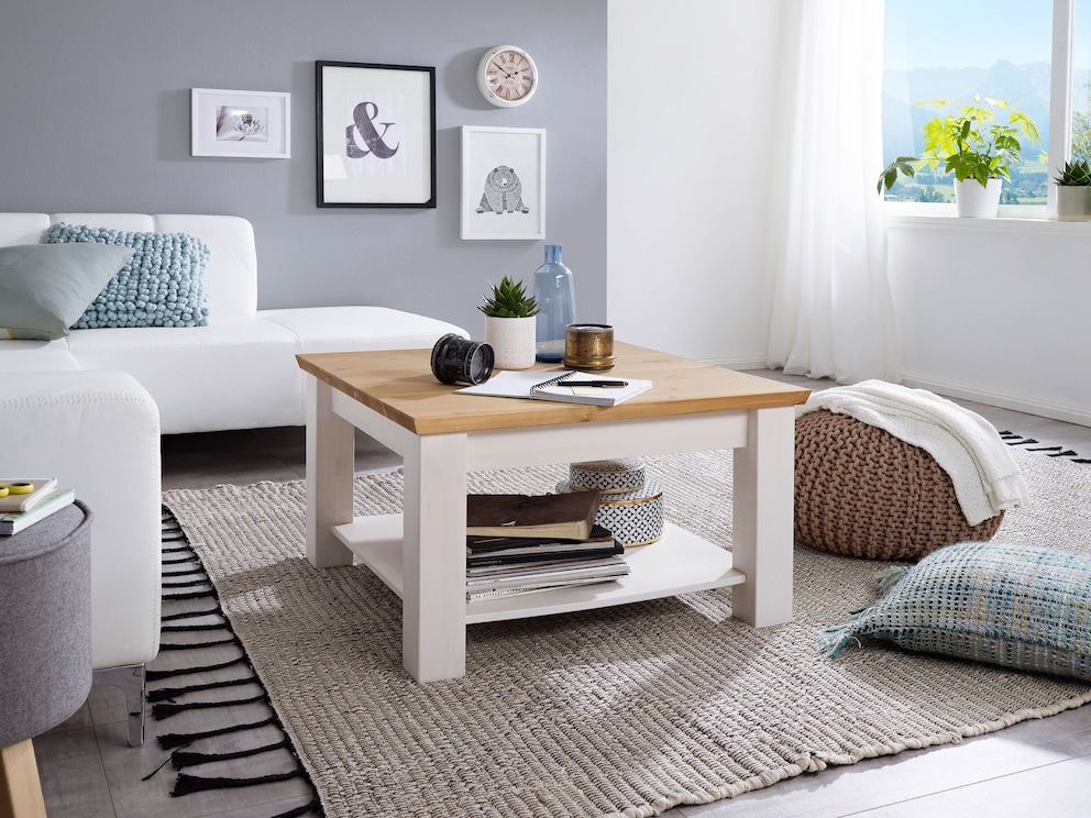 Charmante rustieke salontafel met praktisch opbergvak