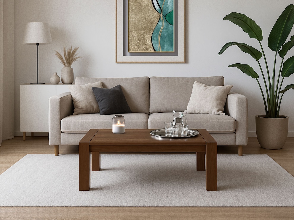 En noyer noble, « Mensula » apporte une touche chaleureuse et confère à votre salon une profondeur élégante