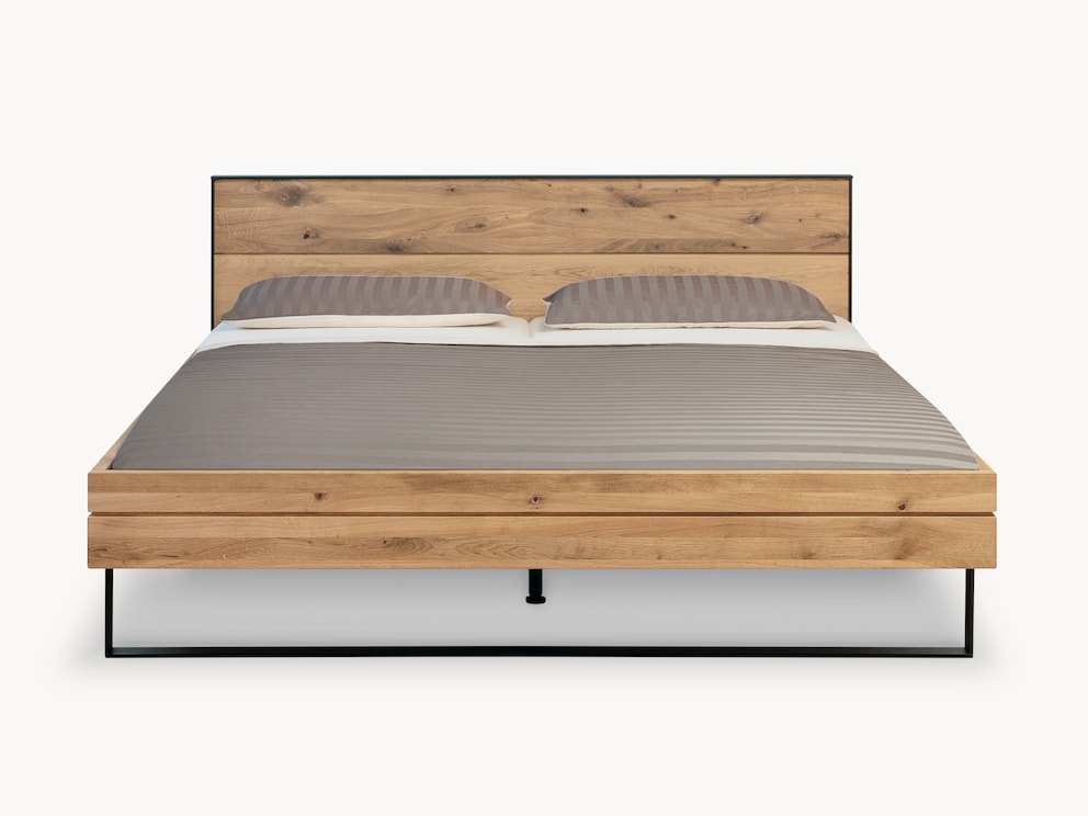 Fira massief houten bed in wild eiken - vooraanzicht