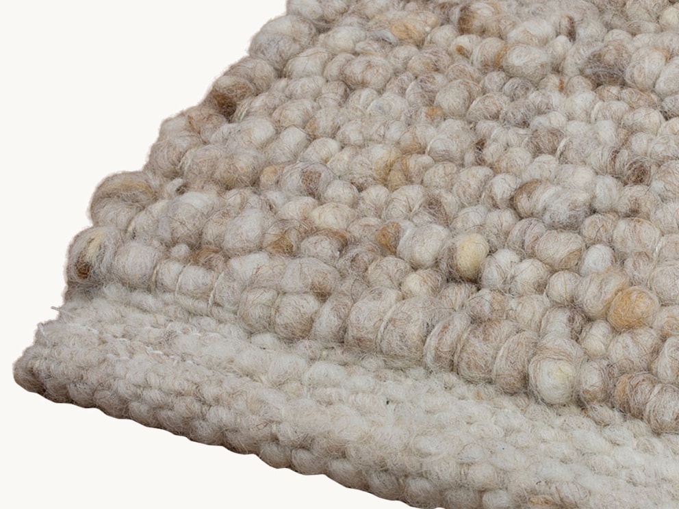 Scheerwollen vloerkleed Berberino, kleurstelling lichtbeige