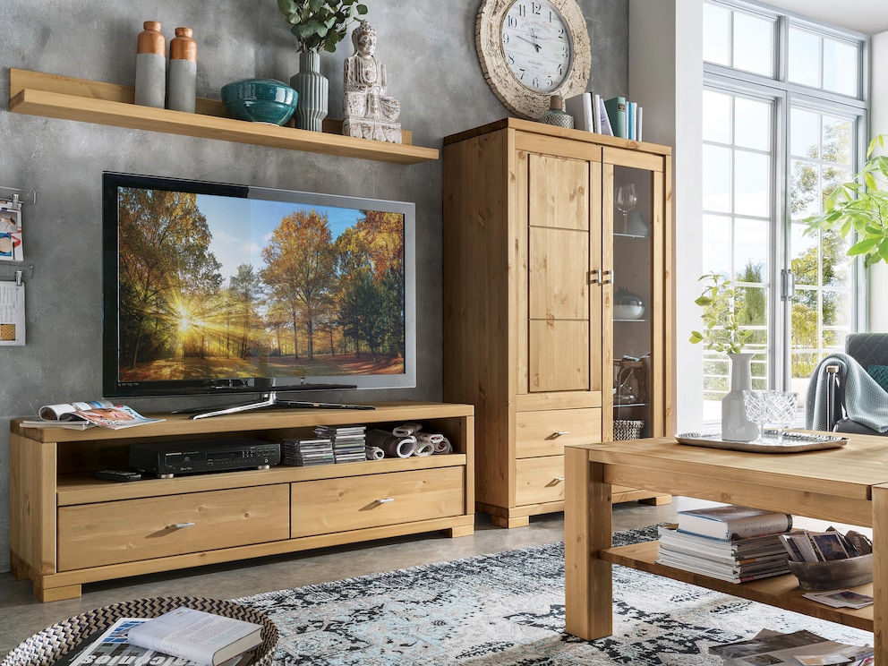 Mascella highboard in mooie combinatie met het bijpassende lowboard en wandplank