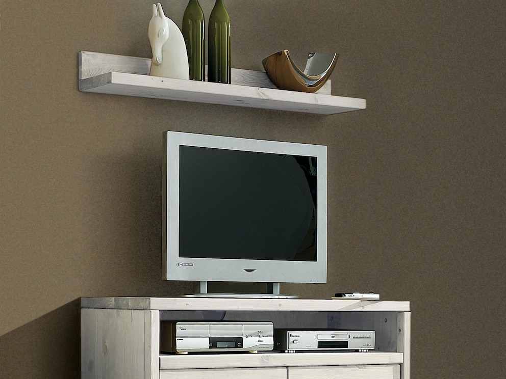 Etagère murale Mascella en pin blanc lasuré, largeur 120 cm