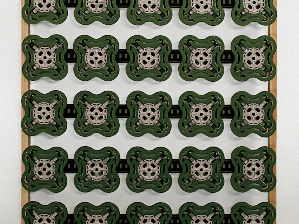 normale rij platen - hier zijn de platen donkergroen