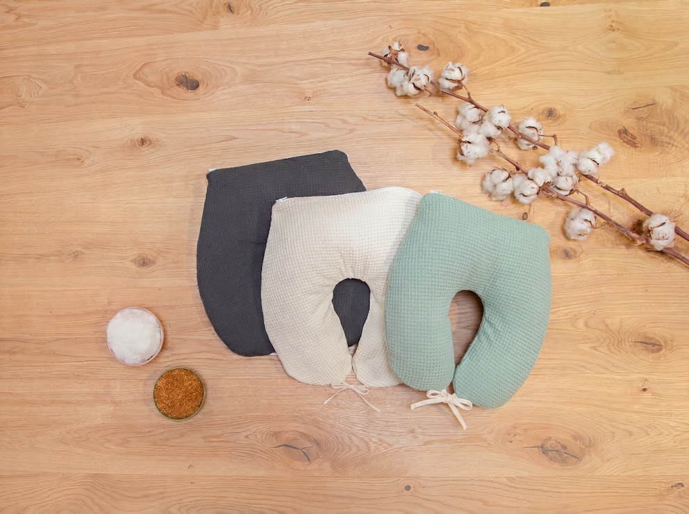 Coussin cervical moelleux « Levas » avec housse douce en piqué gaufré - parfait pour les voyages