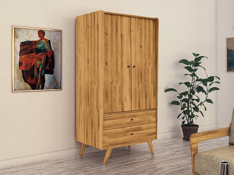 Draaideurkast Lasala met veel retro charme, hier in wild eikenhout