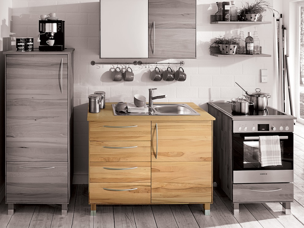 Combinatievoorbeeld voor modulaire keuken Culinara met variant 03 van de spoelonderkast