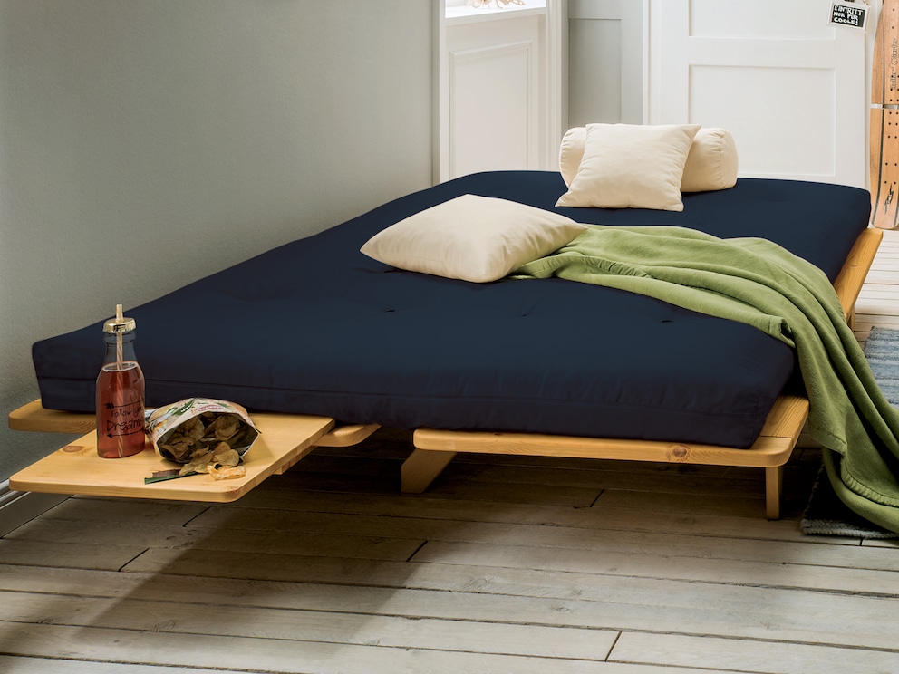 Futon-Matratze Suma-Nashi mit Bezug in der Farbstellung dunkelblau