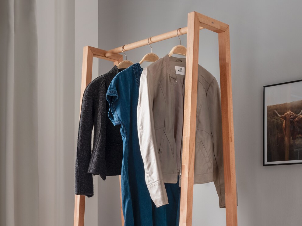 Stevige ronde houten kledingroede