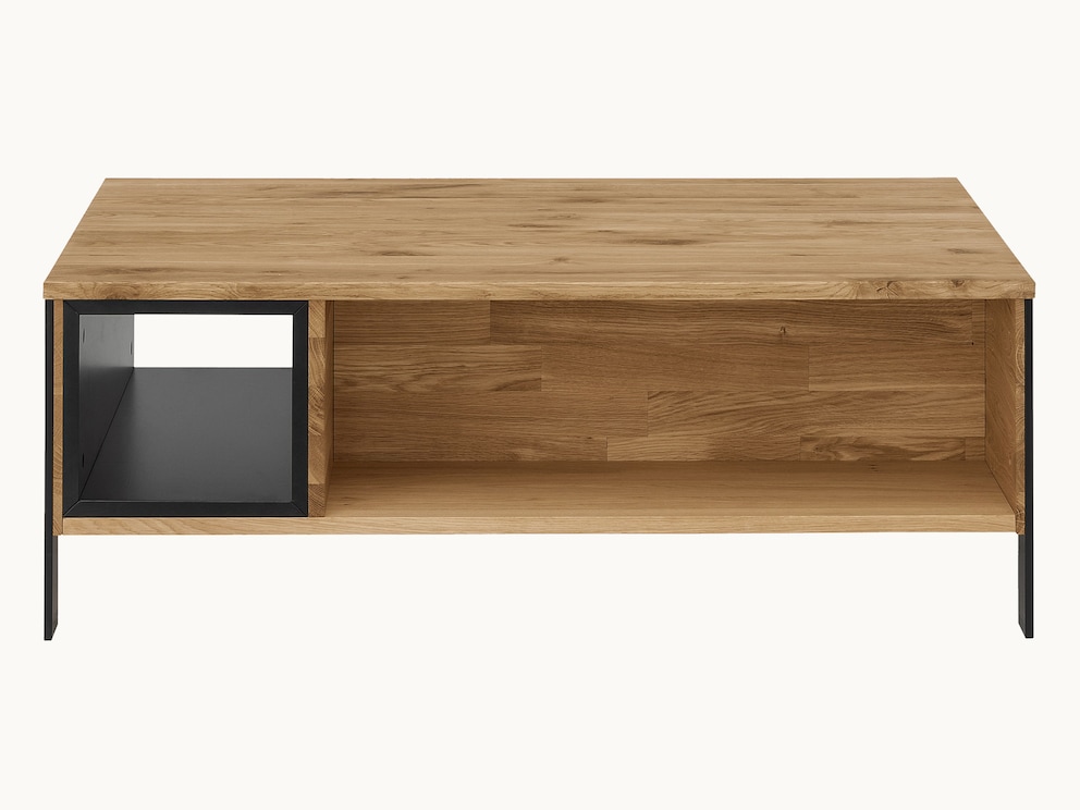 Achter de brede plank met achterpaneel zit een halfdiepe lade