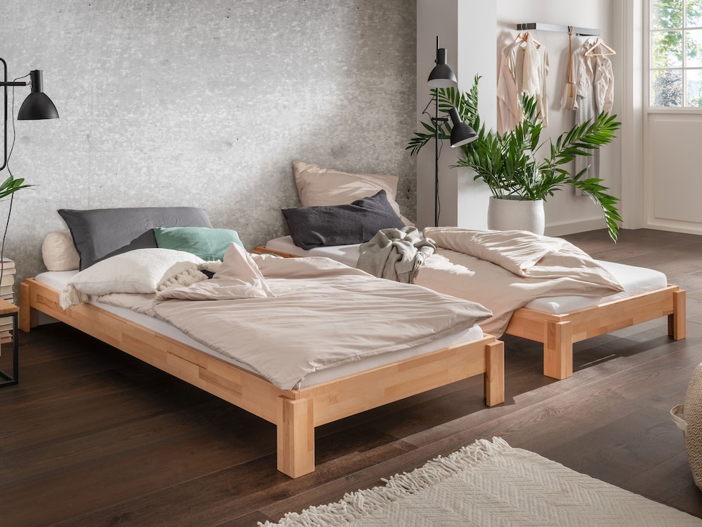 Als praktische set van 2 of als eenpersoonsbed verkrijgbaar