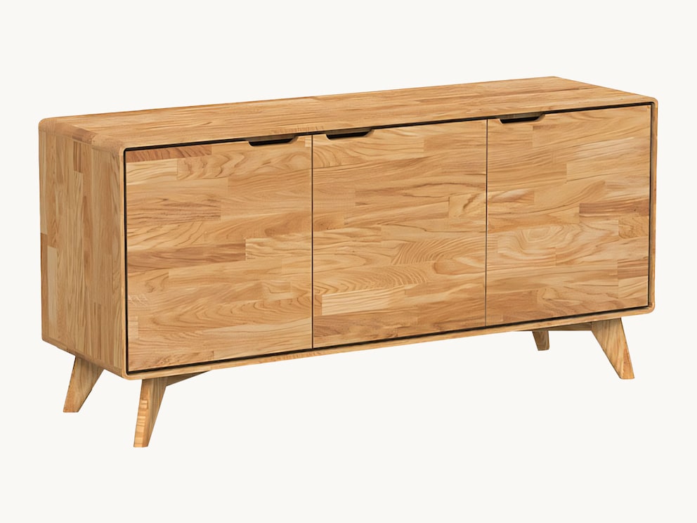 Dressoir Tario, hier variant 01 in wild eiken, is ook praktisch in de slaapkamer