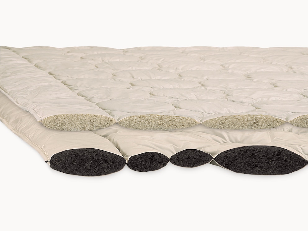 Soie rafraîchissante pour une couette légère et luxueux cachemire pour une couette plus lourde