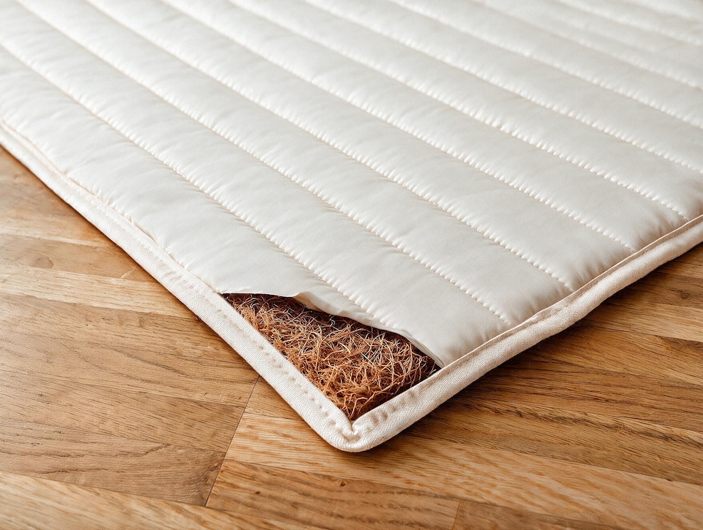 Les fibres de coco assurent la stabilité entre le matelas et le sommier à lattes