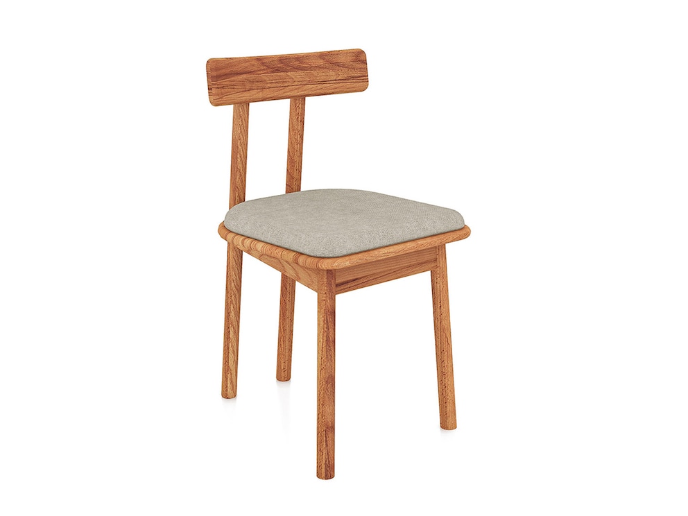 Stabiele stoel met frame - hier zeer natuurlijk in kernbeuken met beige zitkussen