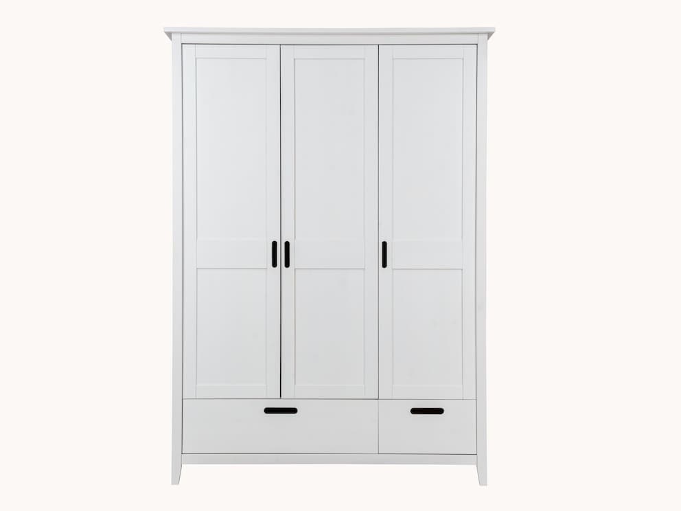 Version 3 portes avec 2 tiroirs et finition blanche