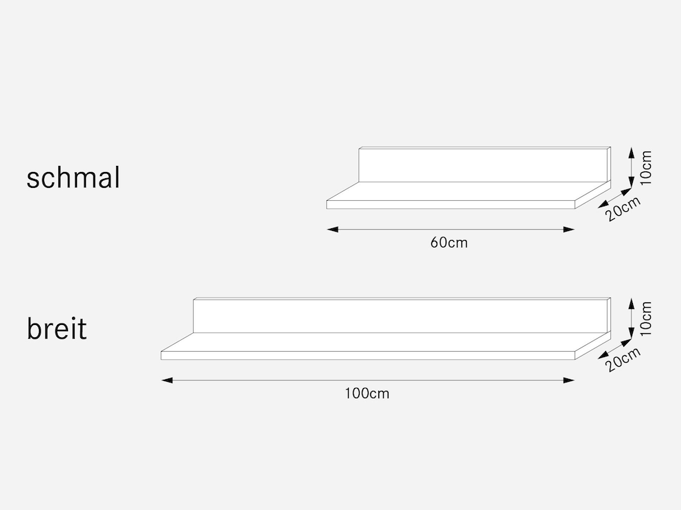 Aperçu des variantes avec les dimensions exactes