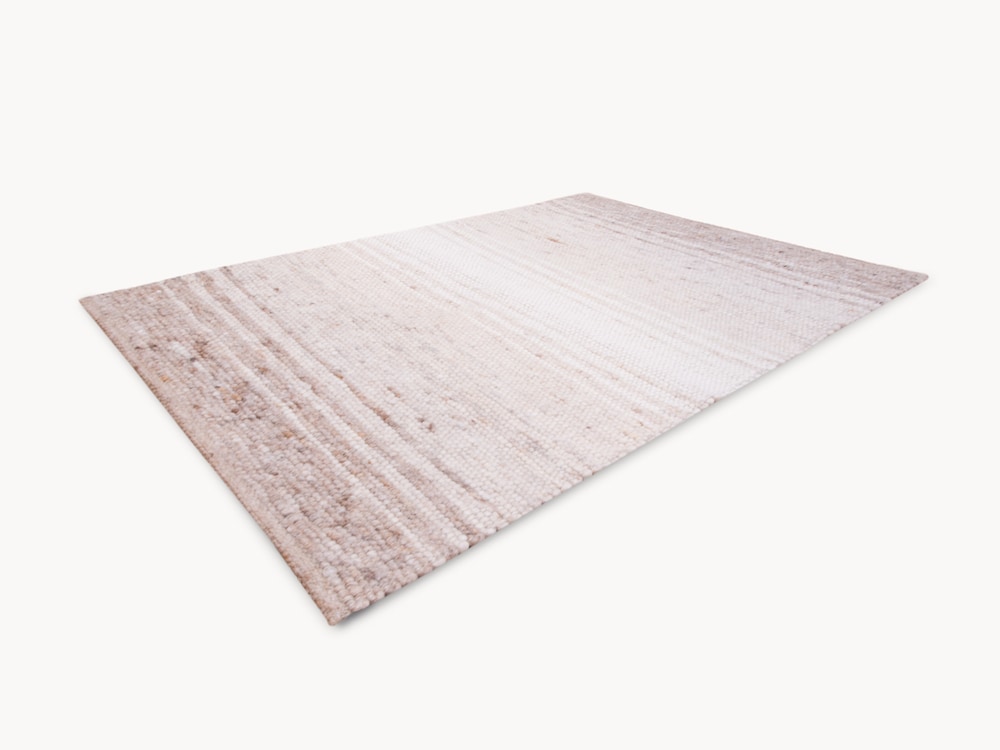 Tapis en laine vierge « Corrida » - ici en beige/blanc en 100 % laine vierge, « Made in Germany »