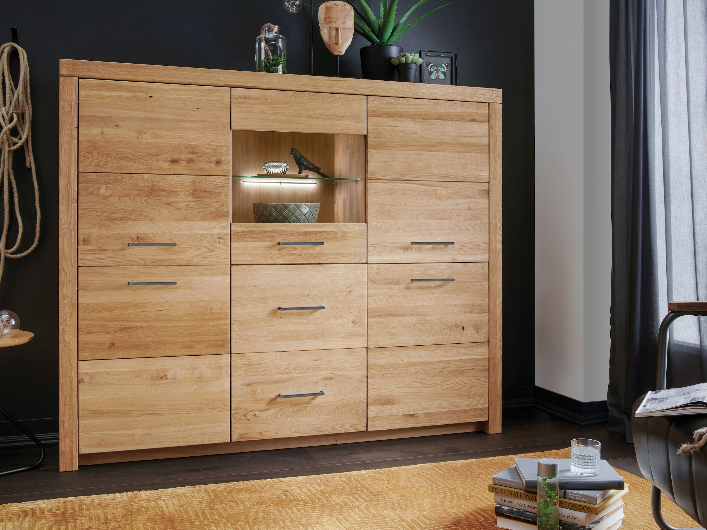 Highboard "Sorano" | ohne Beleuchtung | Silber | Manufakturqualität