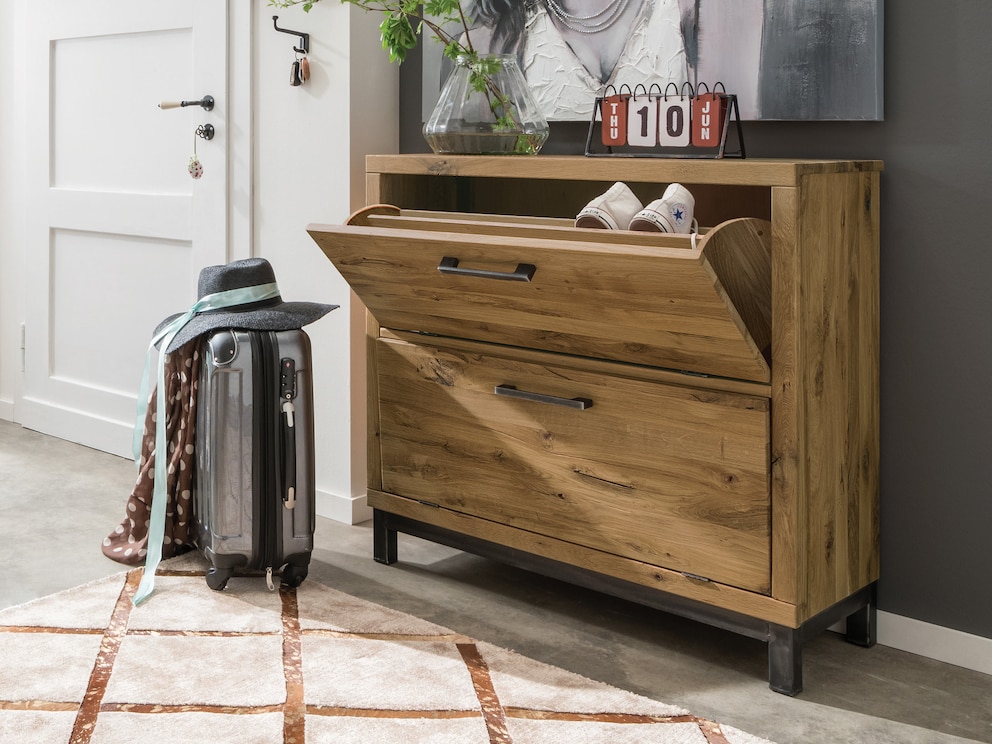 Armoire à chaussures « Locana » au look vintage rustique et noble