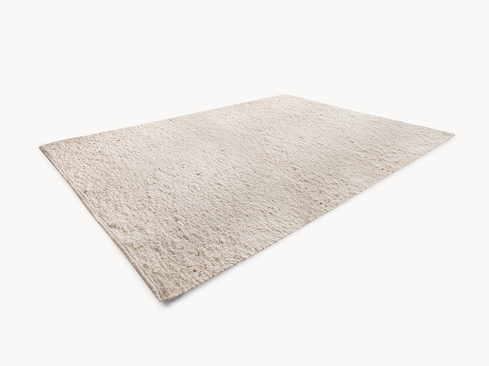 Handgeweven vloerkleed Terra, kleurstelling lichtbeige