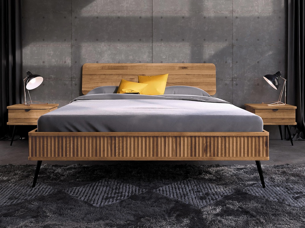 Het nachtkastje straalt edele retro charme uit in je slaapkamer, hier variant 01 in kernbeuken