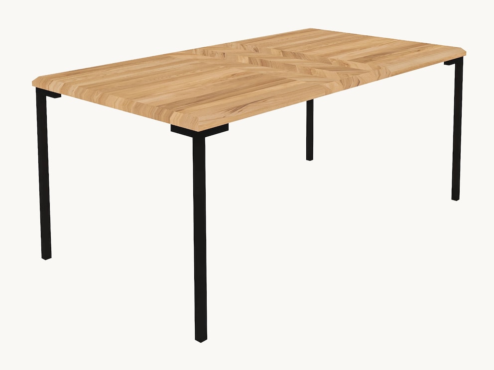 Tafel Parquetta met elegant decoratief inlegwerk in visgraatmotief