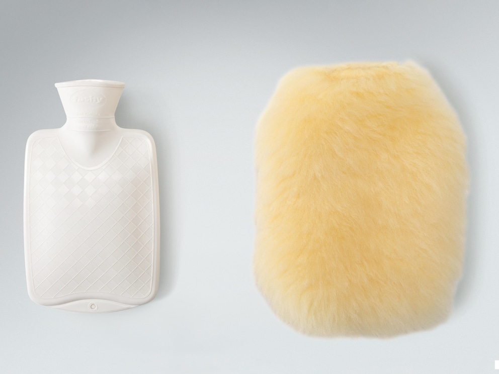 TÜV geteste kruik van thermoplast, tijk van hoogwaardige lamsvacht uit Duitsland