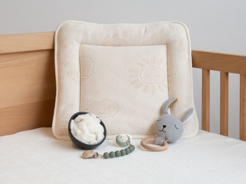 Oreiller plat pour bébés dermophile avec motif de « mains » amusant