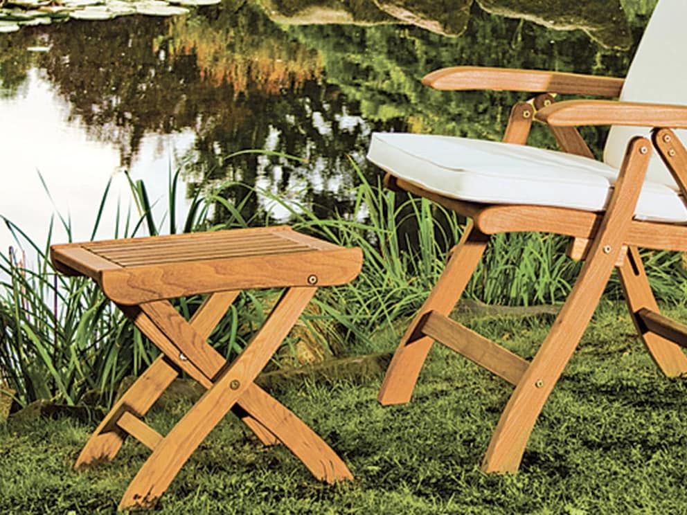 Sur la photo, combinaison confortable et réussie avec la chaise de jardin pliante « Celano ».