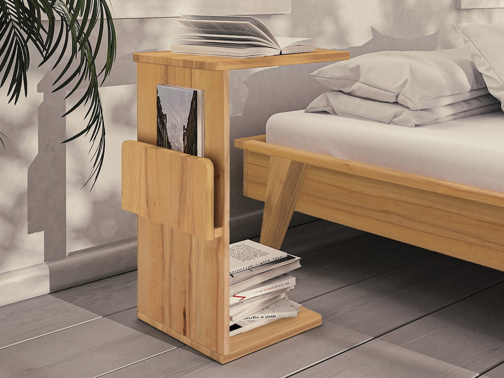 De bijzettafel - hier kernbeuken - biedt veel opbergmogelijkheden