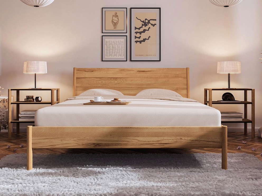 Bed Rota charmant en elegant - hier in beuken kernhout