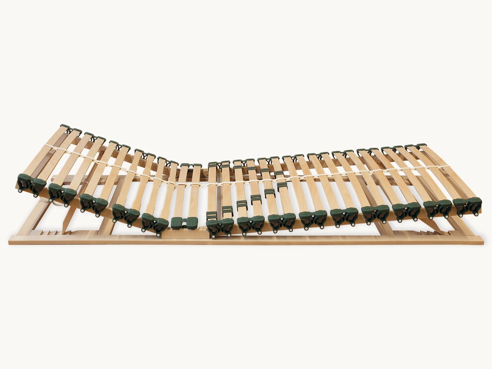 Zeer comfortabel, metaalvrij lattenbodem met hoog veereffect