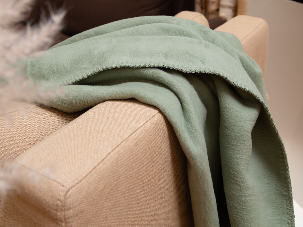La touche de couleur particulièrement belle dans votre salon, ici vert olive