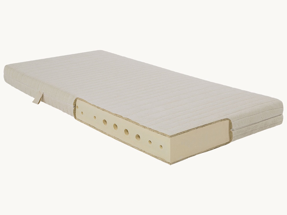 7-zone-matras met geïntegreerde verlaagde schouderzone en bekkencomfortzone