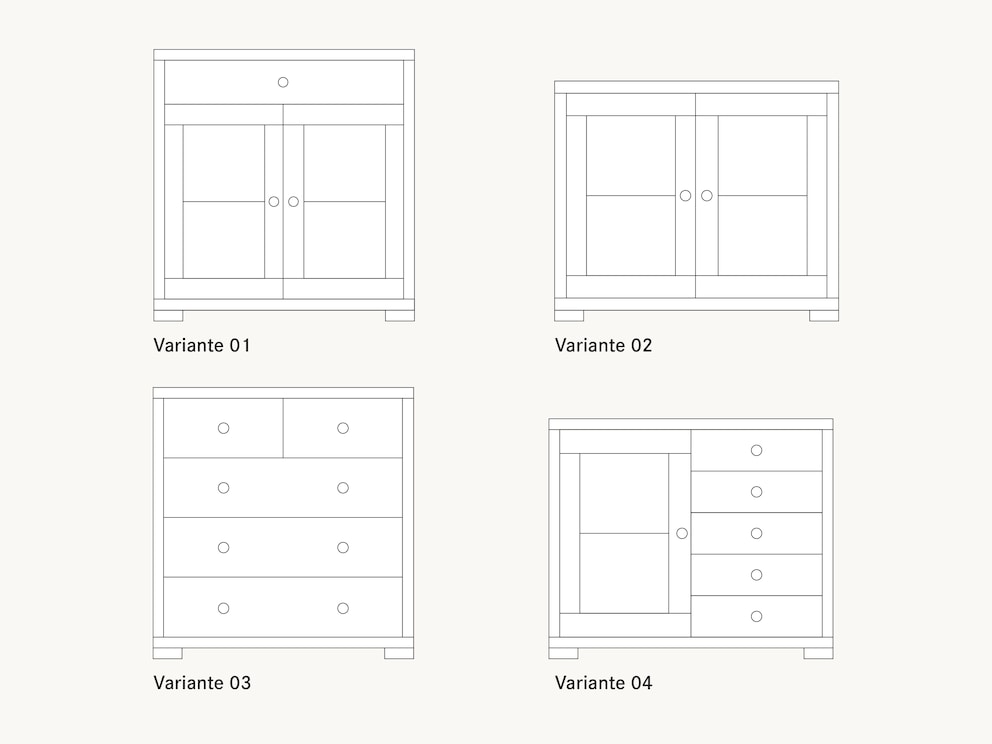Schematische voorstelling van de varianten
