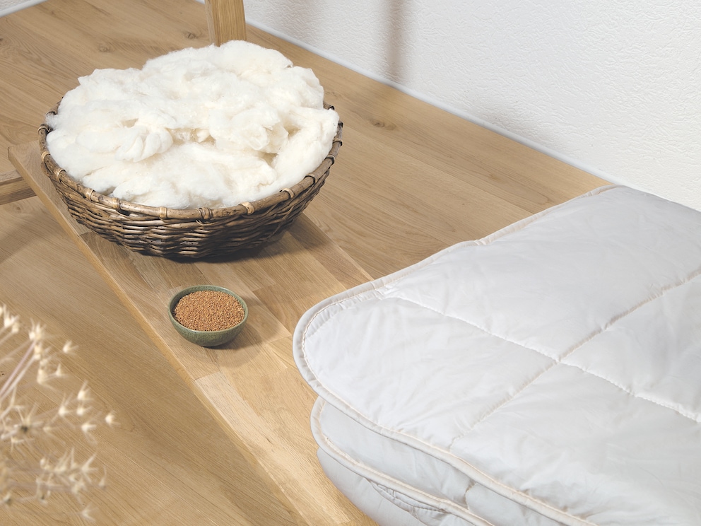 Satin-Bezug aus Bio-Baumwolle, versteppt mit 100 % Bio-Baumwolle für ein kuschelweiches Gefühl