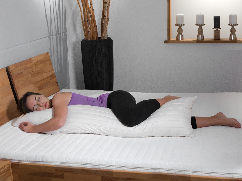 Zijslaperkussen met wolvlokken/latexvlokken - erg comfortabele, puntelastische ondersteuning