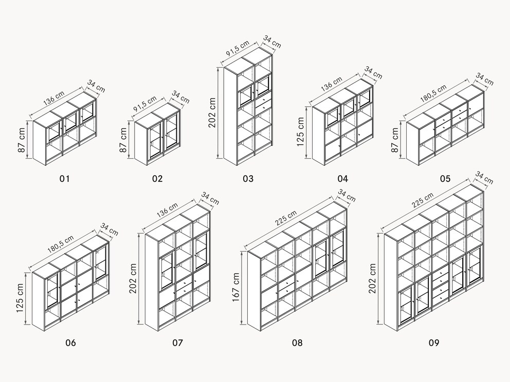Schematische voorstelling van de varianten