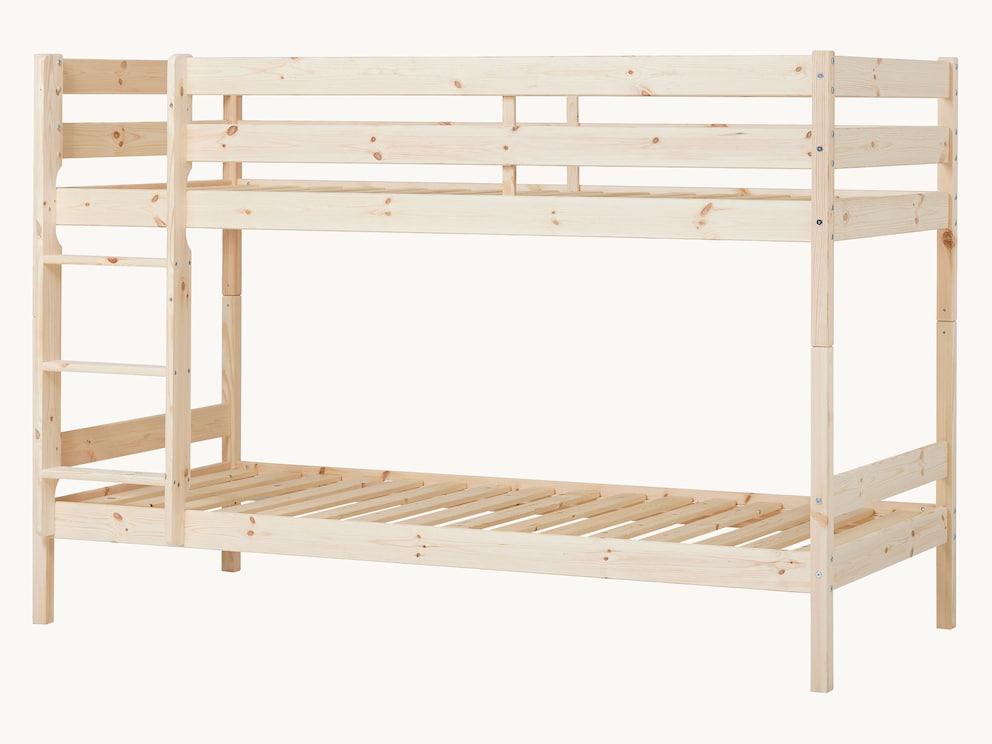 Gezellig bed voor broers en zussen: stapelbed Colino, hier met onbehandeld oppervlak