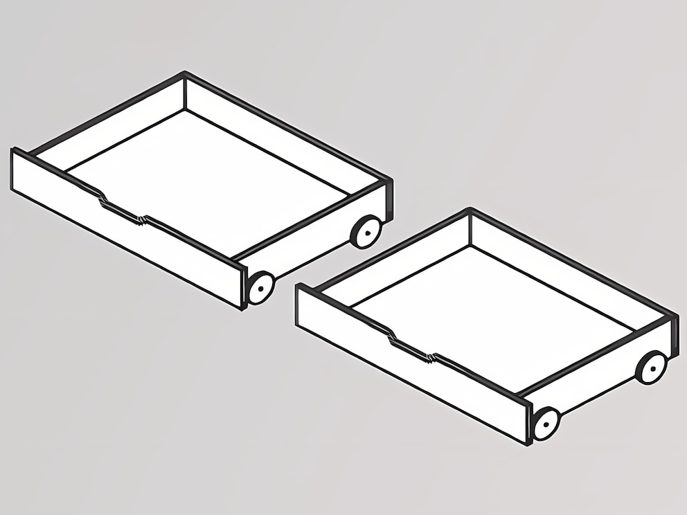 Variant 01 - Ladeset met 2 smalle laden met gesloten bodem