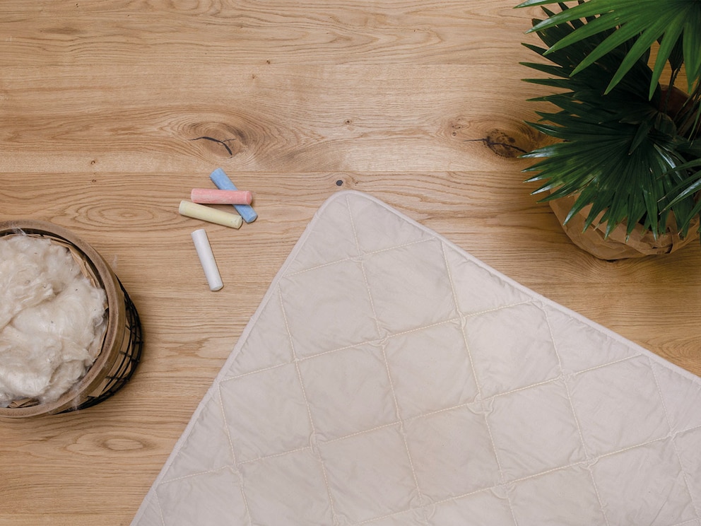 Garnissage 40 % kapok et 60 % coton issu de l’agriculture biologique certifiée