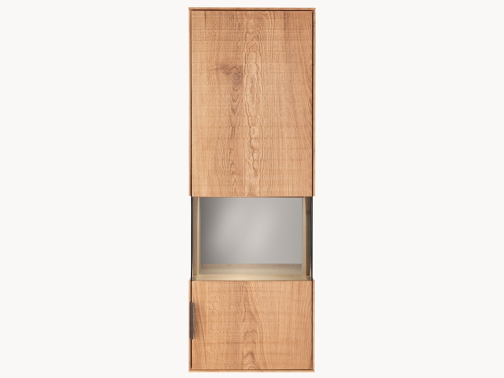 Elegant hangkast Eterna van massief wild eiken en verschillende deurvariaties