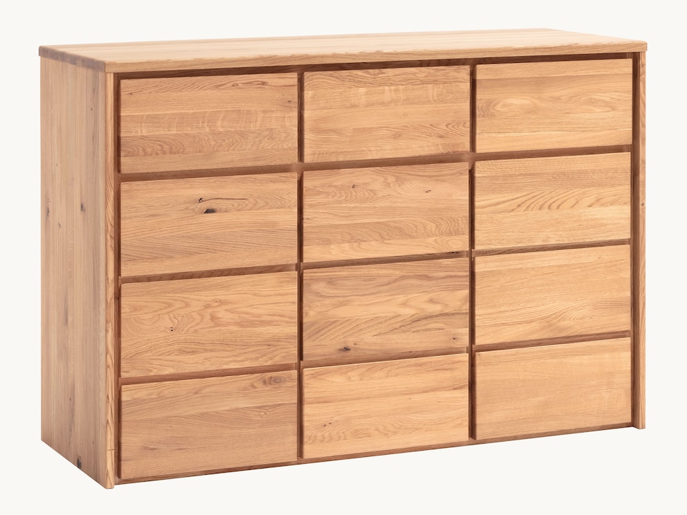 Dressoir Canto (hier variant 02) - fascinerende houtstructuur in een geometrisch raster