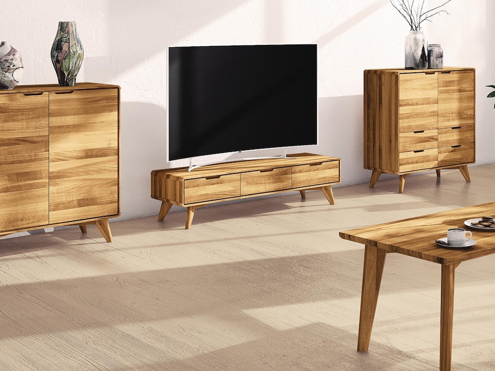 Variante 03 avec 3 tiroirs - ici en hêtre à veinures douces