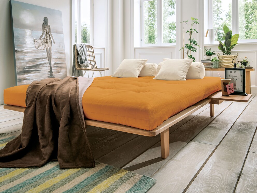 Futon-Matratze Suma-Melia mit Bezug in der Farbstellung ocker